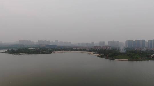 航拍江西南昌九龙湖湿地公园视频素材模板下载