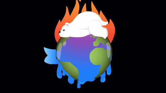 拯救地球气候危机，全球变暖动画4k与阿尔