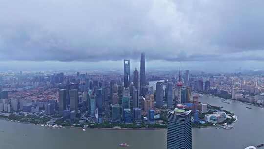 上海台风暴风雨来临前黑云压城航拍