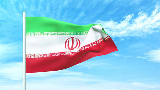 伊朗国旗空中飘动