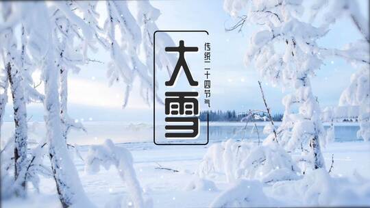 水墨线条晕染大雪节气片头（大雪）