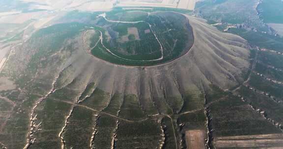 山西省大同市第四纪火山群遗址风光航拍