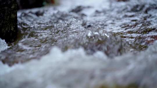 河流 水流   下雨天 树叶 水滴 下雨