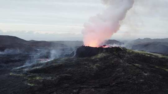 火山，熔岩，流动，喷发