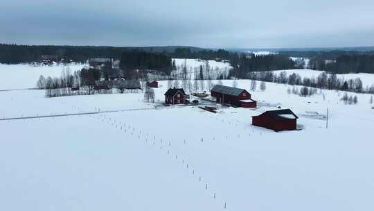 4K航拍北欧瑞典雪景最美风光