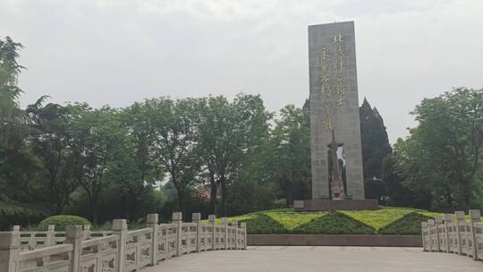 北伐战士纪念碑实拍视频素材模板下载