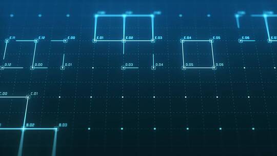 科技感方格大数据运算低角度动态背景 (4)