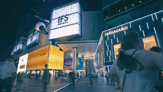 春熙路步行街太古里夜景延时4k30帧