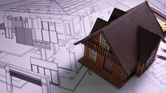 房屋模型和图纸视频素材模板下载