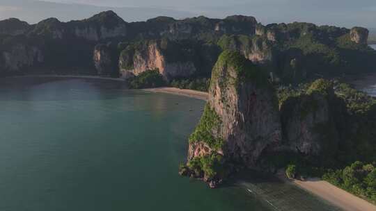 HDR航拍泰国甲米莱雷半岛海滨自然风光