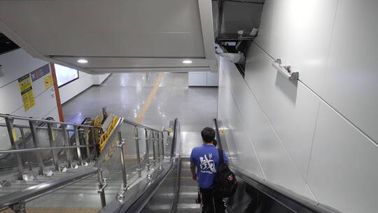地铁自动扶梯视频素材模板下载