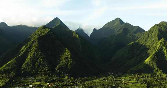 山，树，塔希提岛，Teahupoo