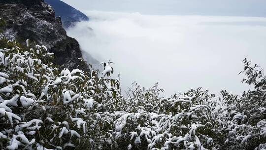 贵州铜仁梵净山5A景区冬天雪景