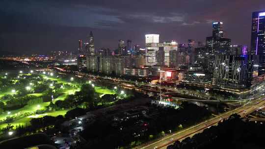 深圳南山区深圳湾科技生态园夜景灯光