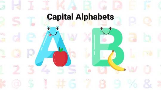 动态可爱的字母和数字教学展示AE模板