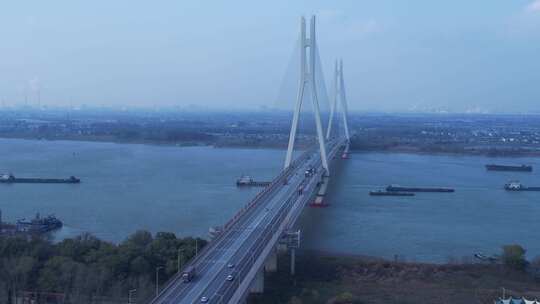 南京八卦洲长江大桥航拍
