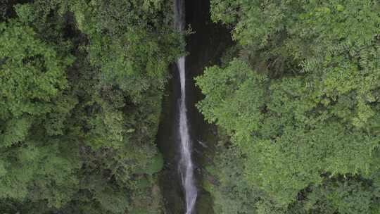 湖南湘西户外高山瀑布自然风光航拍