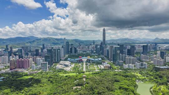 深圳城市大景中轴线航拍延时