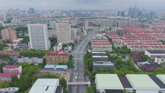 上海徐汇区马路道路车流交通航拍老沪闵路城