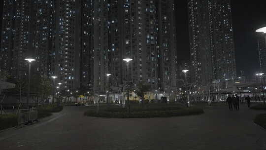 香港九龙城区商圈夜景视频素材模板下载