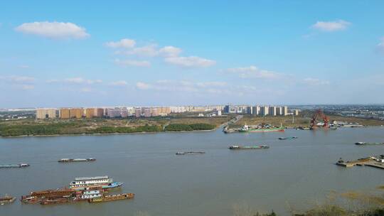 上海闵行黄浦江全景4K航拍