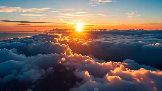 高空云海日出美景