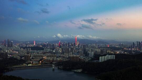 深圳城市夜景航拍延时