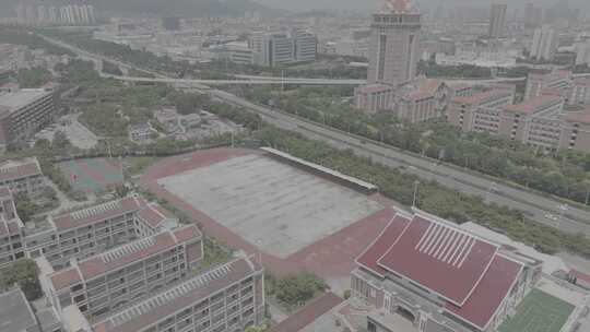 厦门市集美中学附属滨水学校校园风光航拍