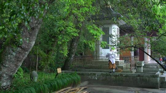 天台山国清寺禅院建筑视频视频素材模板下载
