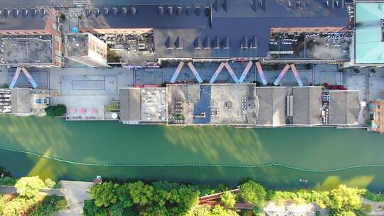 4K俯拍湖北武汉楚河汉街商业步行街视频素材模板下载