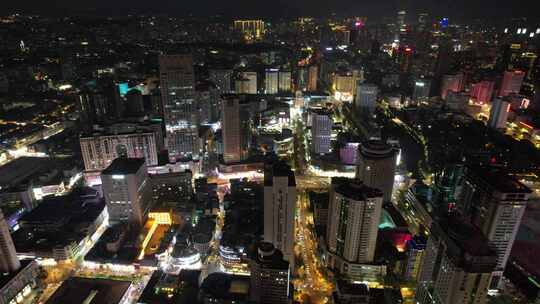 昆明城市夜景航拍