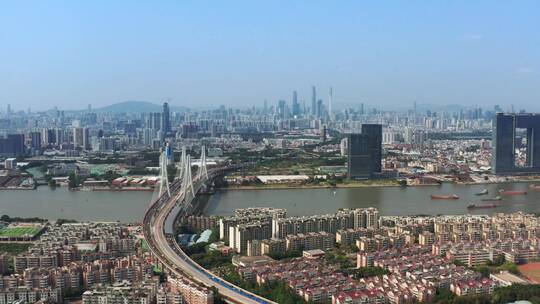 广州洛溪大桥航拍