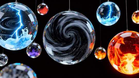 悬浮元素能量球特效素材