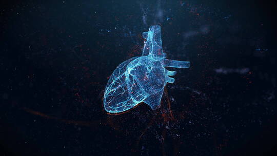 高科技医疗人体心脏器官3D全息投影展示动画