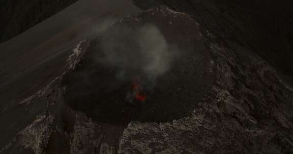 火山，危地马拉，云，烟