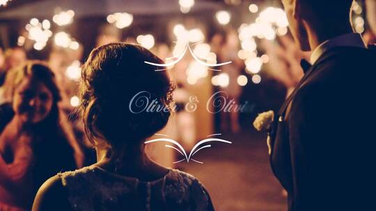 温馨浪漫动态动画婚礼纪念日情人节回忆AE模板