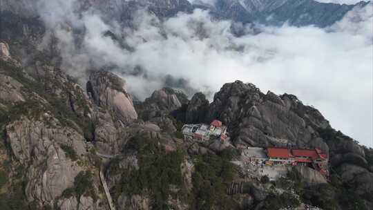 黄山云海航拍延时风景视频素材唯美自然风光