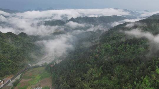 航拍贵州亚木沟山区云雾延时视频素材模板下载