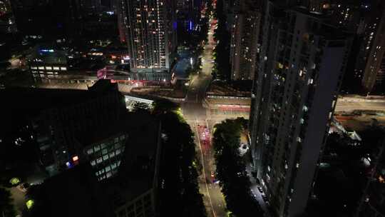 深圳湾南山区夜景航拍