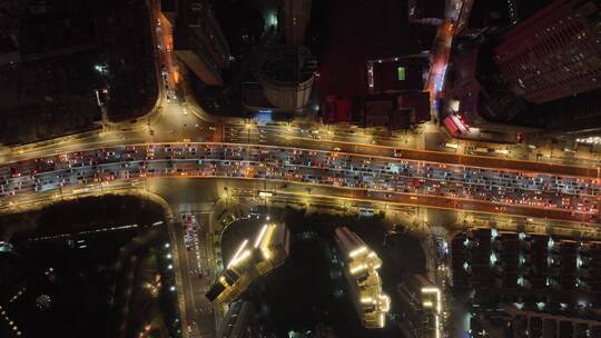 上海黄浦区夜景航拍