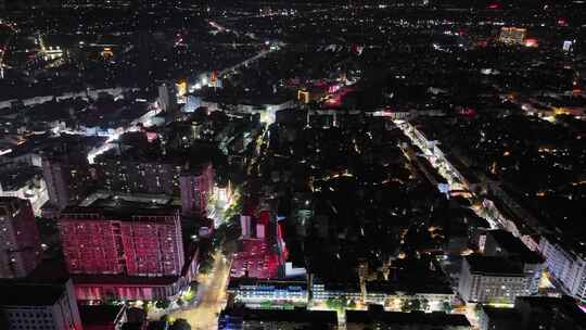 合集航拍广西玉林城市大景夜景灯光交通