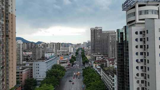 广西贵港城市建设贵港中山路航拍