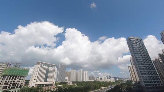 山东威海高区法院文化西路天空云朵延时4K