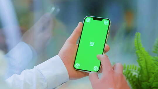 男子使用绿屏电话（4K）