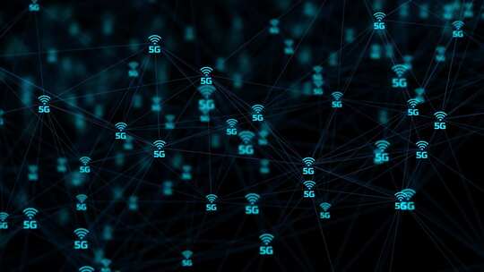 5G技术图标。5g高速无线蜂窝网络