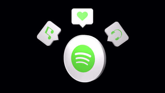 Spotify现代3D圆形图标视频素材模板下载