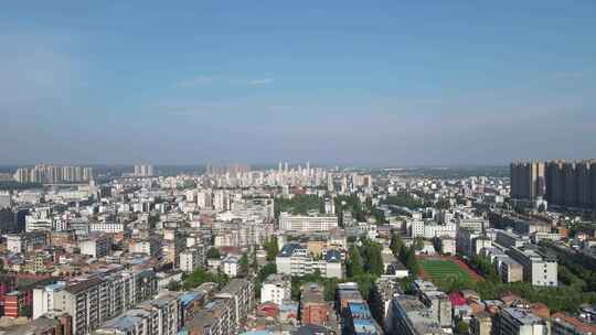 航拍湖北随州建设随州大景