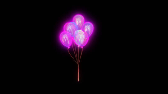 4K带通道元宇宙赛博朋克3D气球视频素材