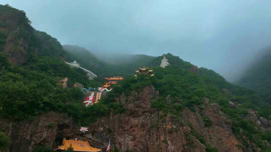 航拍辽宁辽阳龙峰寺