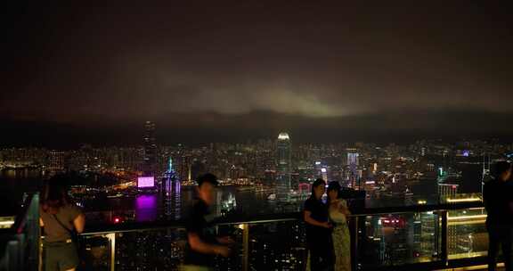 香港夜景延时太平山8K压缩至4K